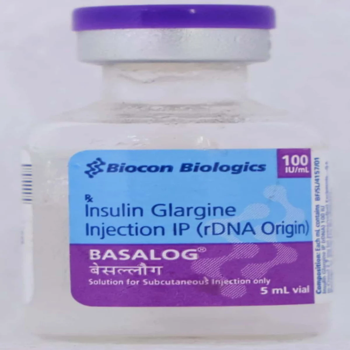 BASALOG-100IU INJ VIAL 1X5ML