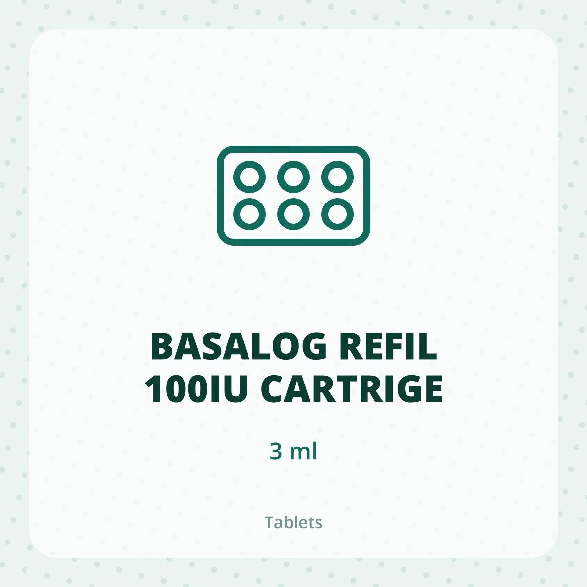 BASALOG REFIL 100IU CARTRIGE 1X3ML