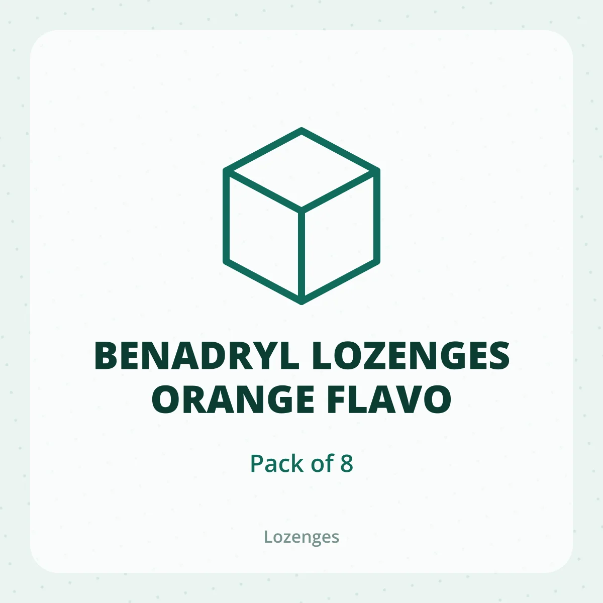 BENADRYL LOZENGES ORANGE FLAVO 1X8