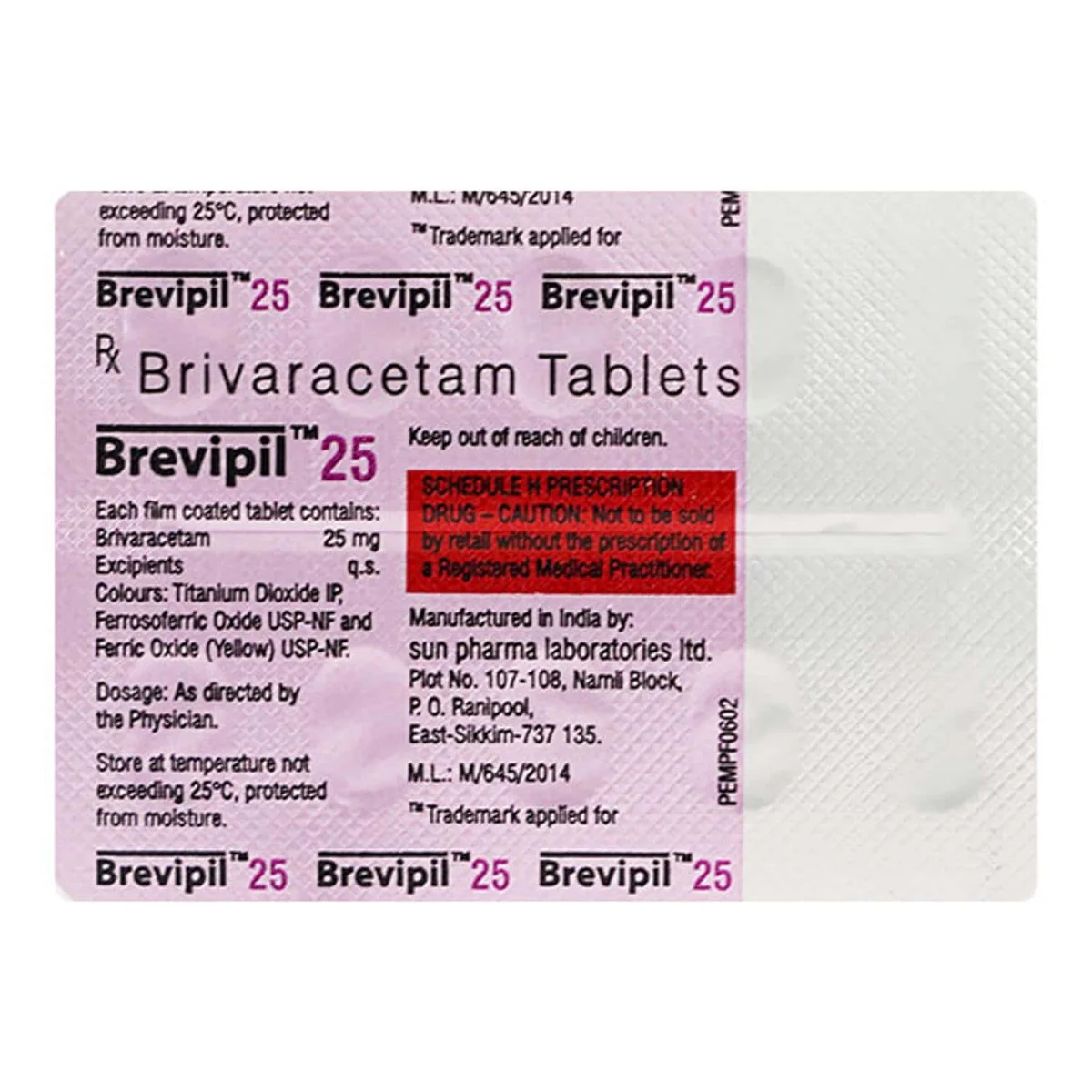 BREVIPIL-25MG TAB 1X10