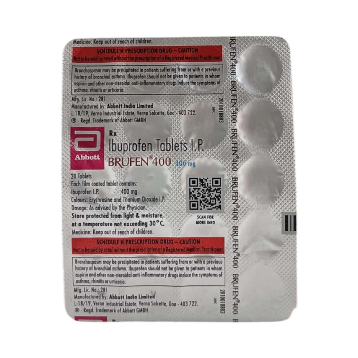 BRUFEN-400MG TAB 1X20