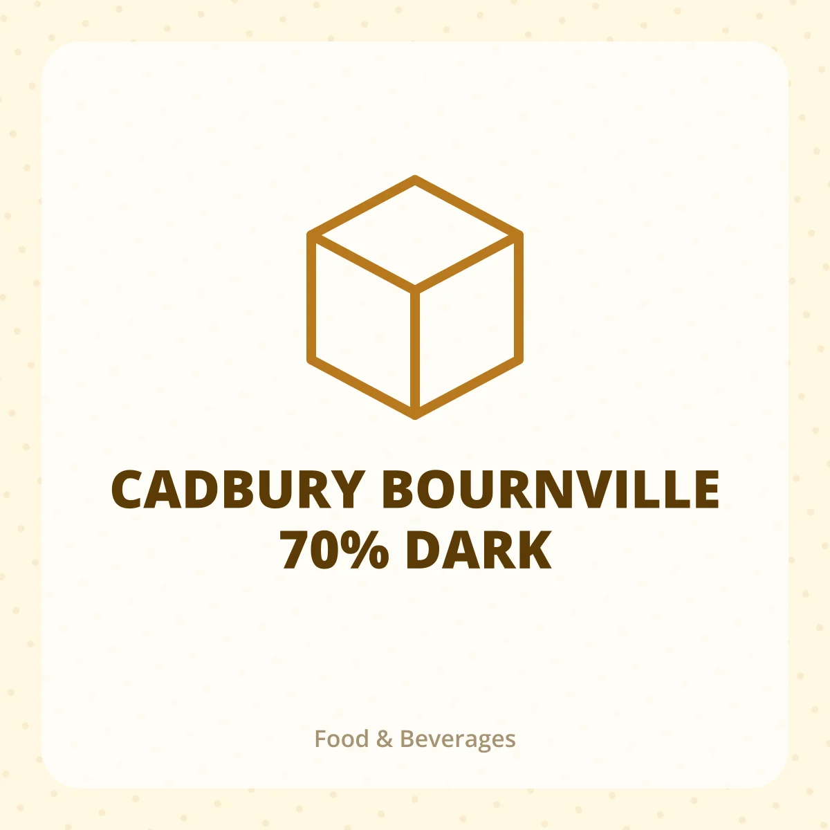 CADBURY BOURNVILLE 70% DARK 1X1