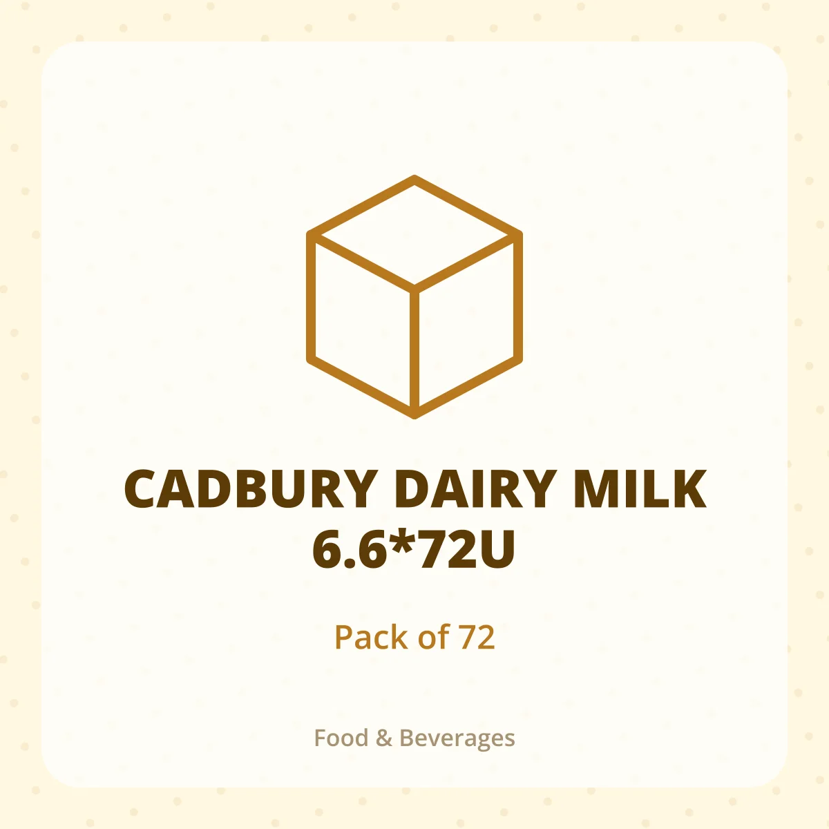 CADBURY DAIRY MILK 6.6*72U