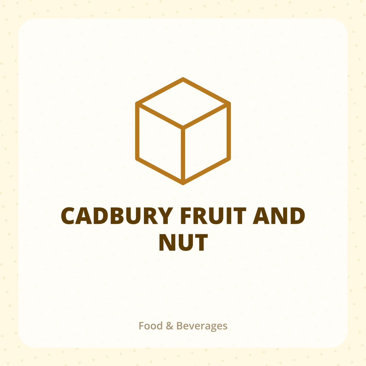 CADBURY FRUIT AND NUT 1X1