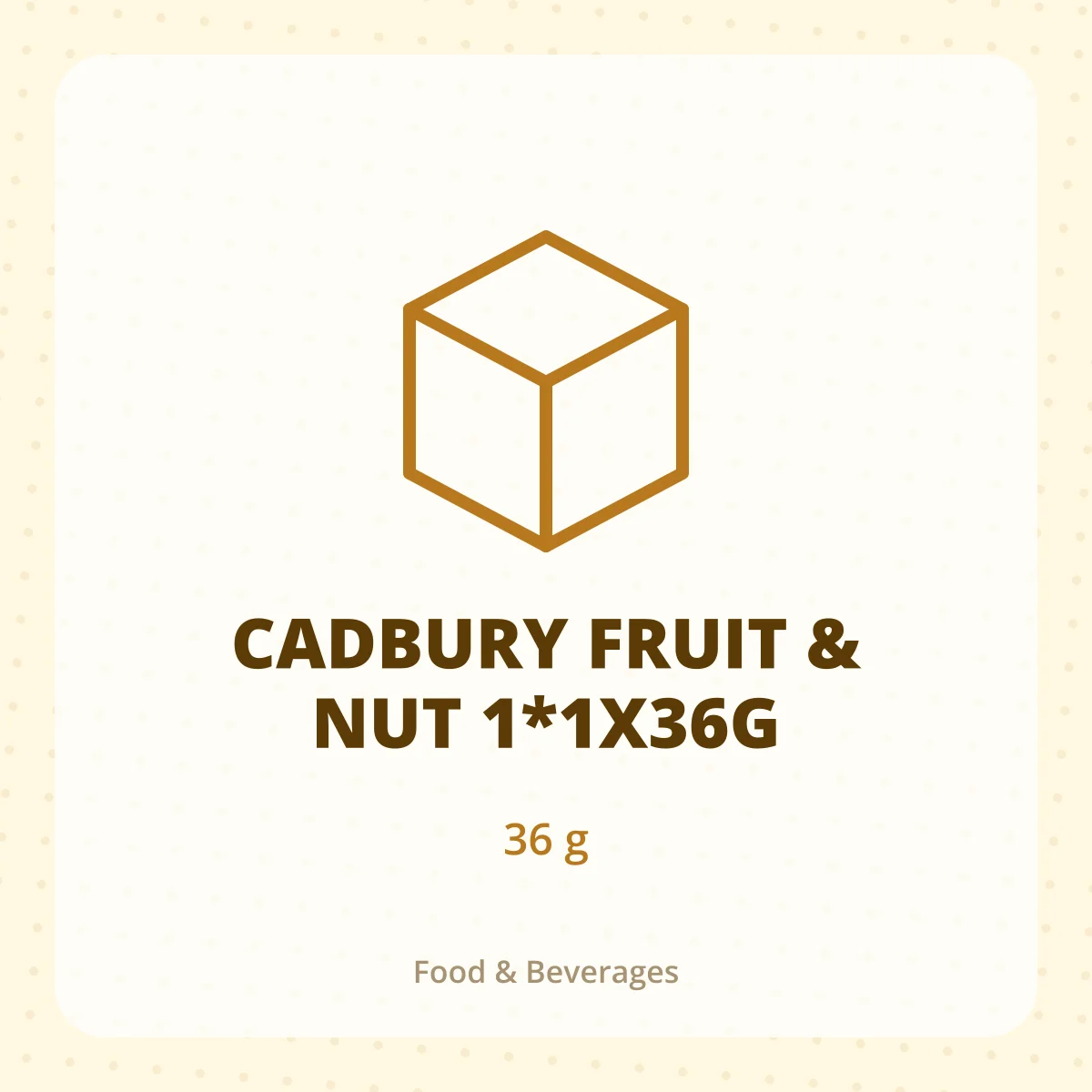 CADBURY FRUIT & NUT 1*1X36G