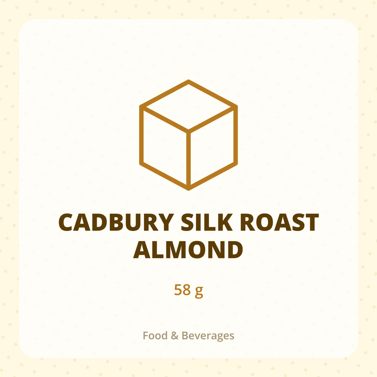 CADBURY SILK ROAST ALMOND 1X58G
