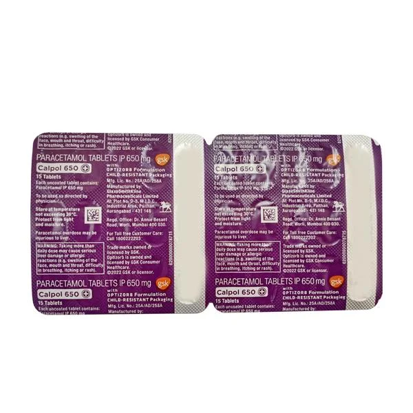 CALPOL-650MG TAB 1X15
