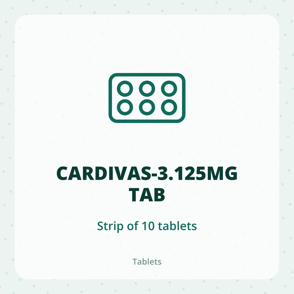 CARDIVAS-3.125MG TAB 1X10