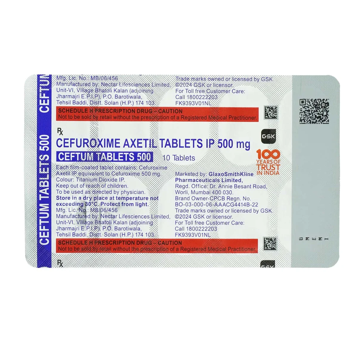 CEFTUM-500MG TAB 1X10