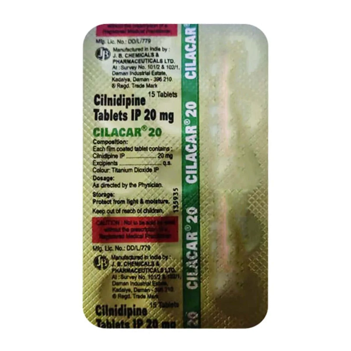 CILACAR-20MG TAB 1X15
