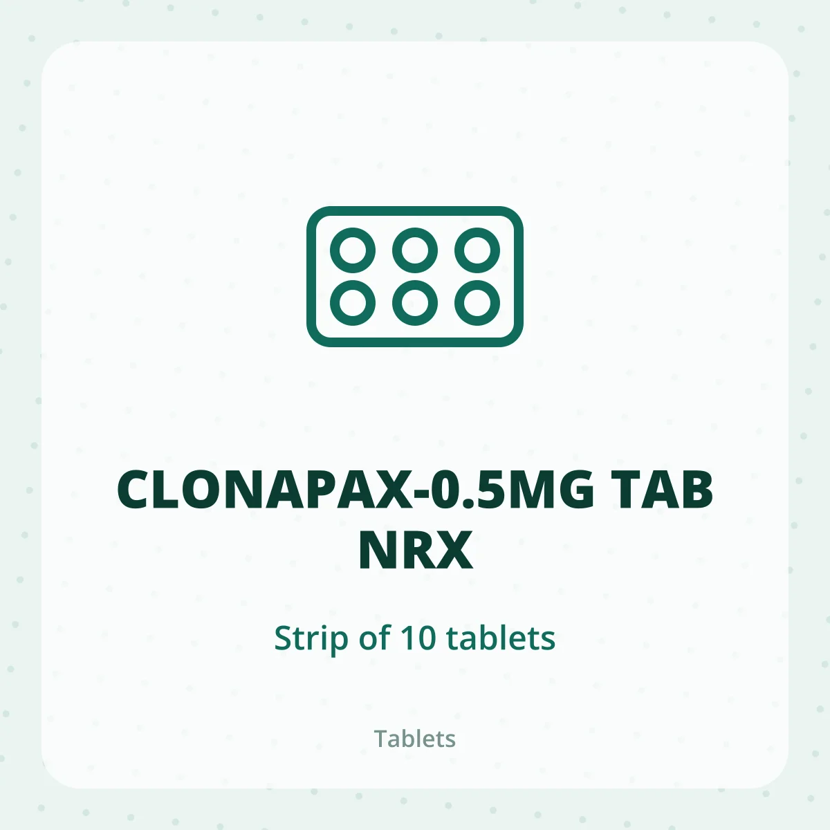 CLONAPAX-0.5MG TAB NRX 1X10