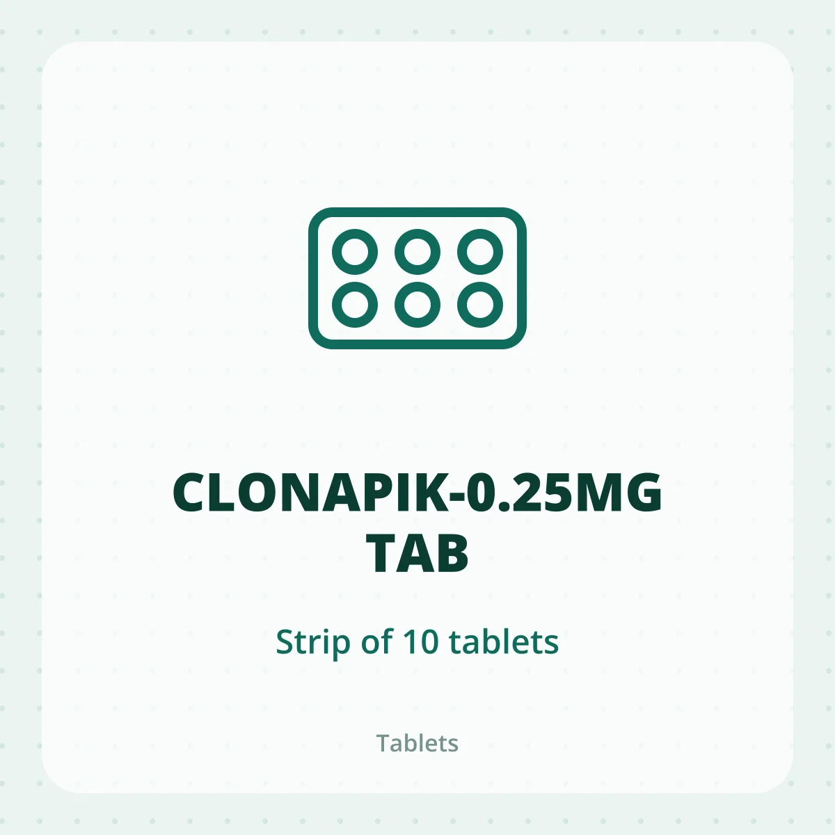 CLONAPIK-0.25MG TAB 1X10