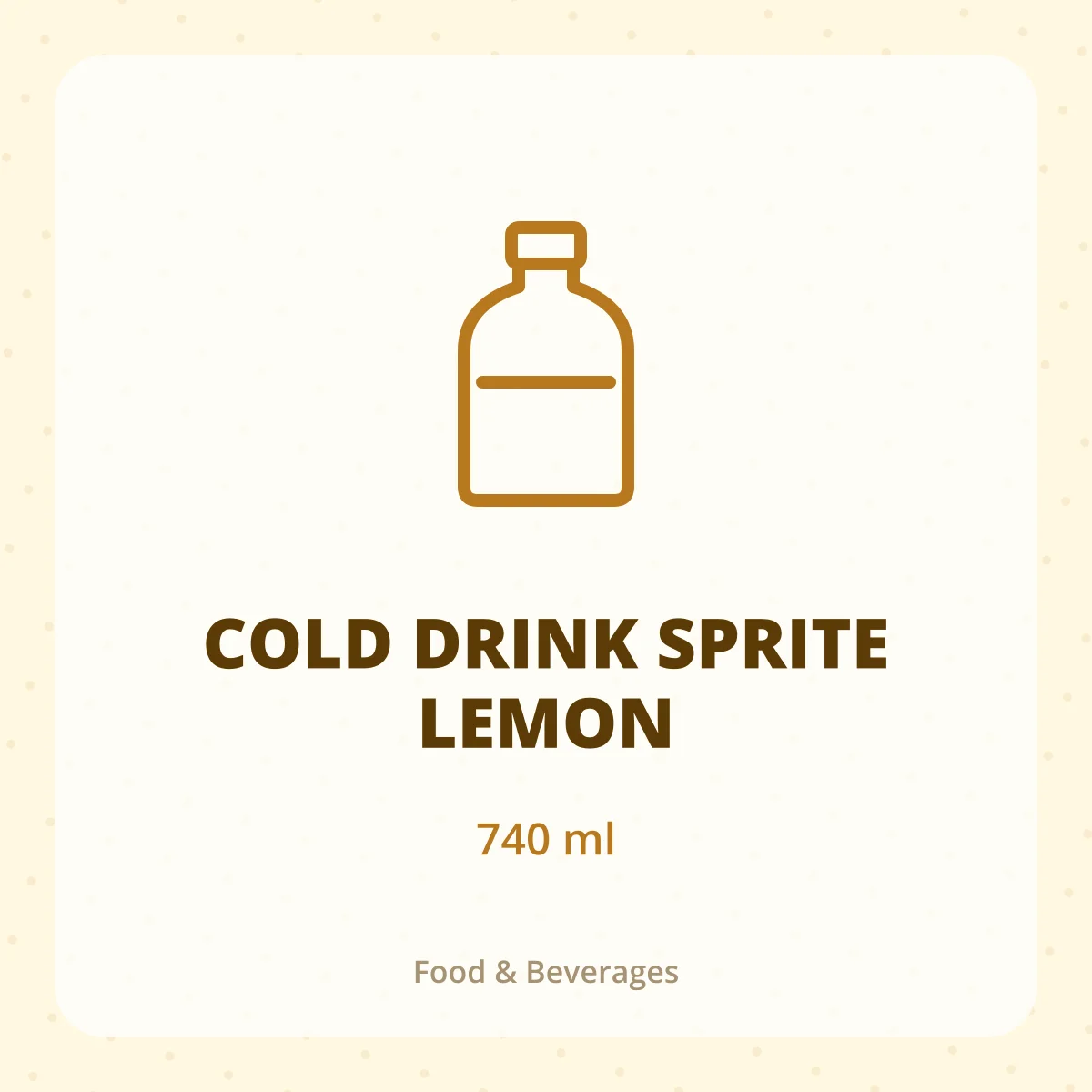 COLD DRINK SPRITE LEMON 1X740ML