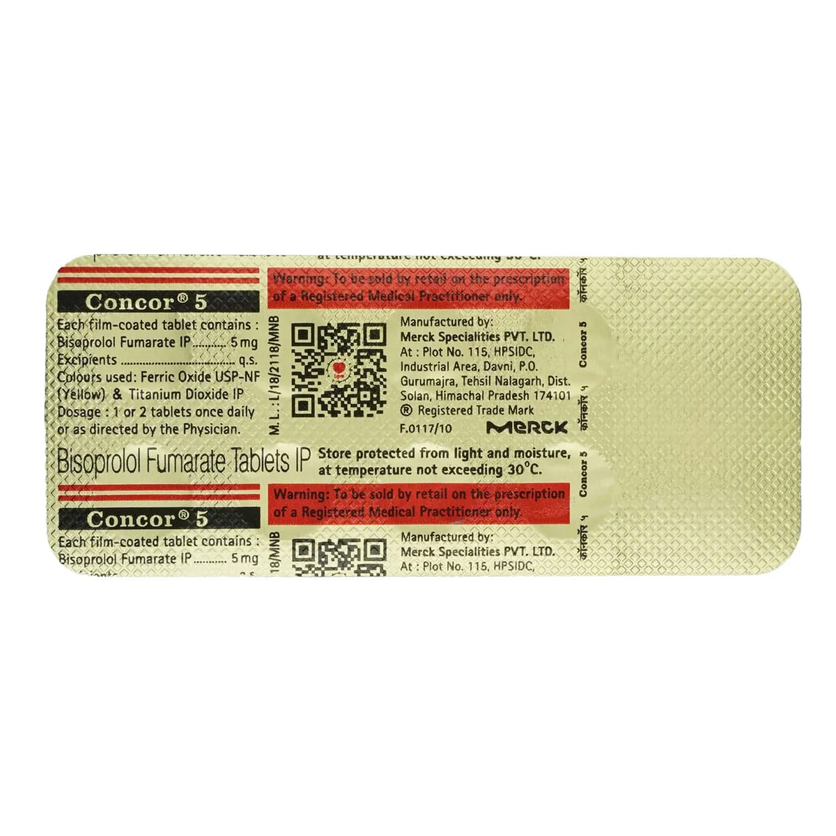 CONCOR-5MG TAB 1X10