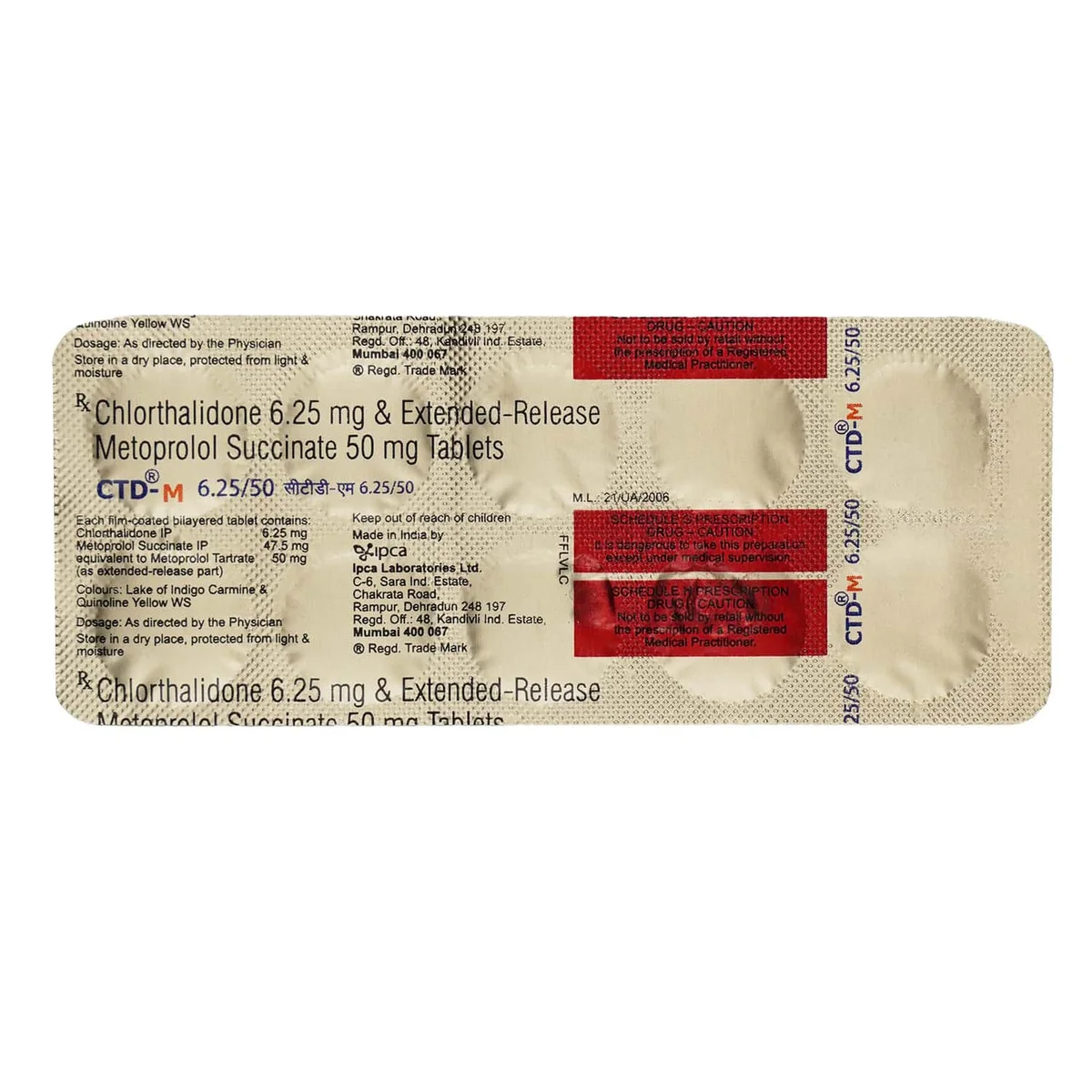 CTD-M 6.25/50MG TAB 1X10