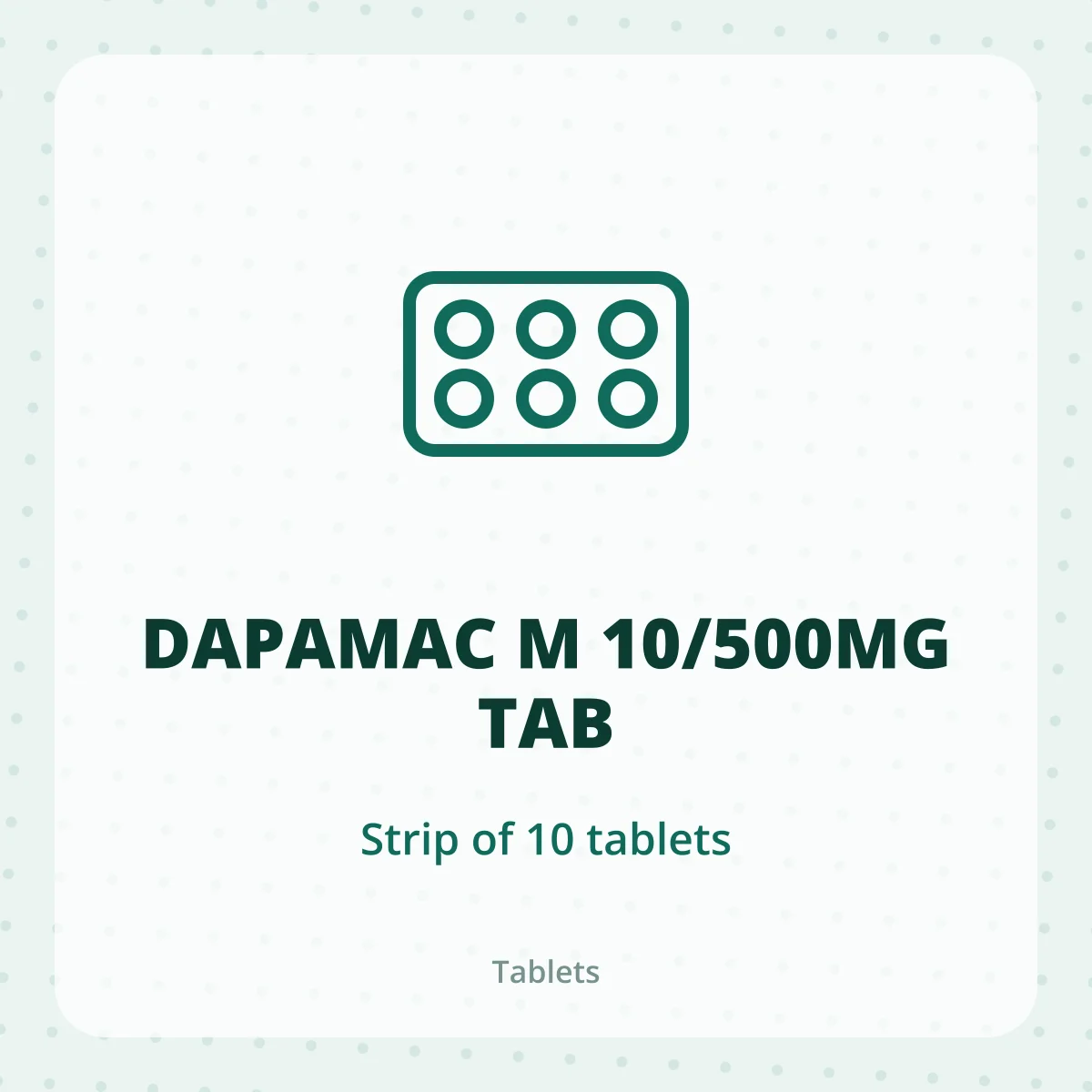 DAPAMAC M 10/500MG TAB 1X10