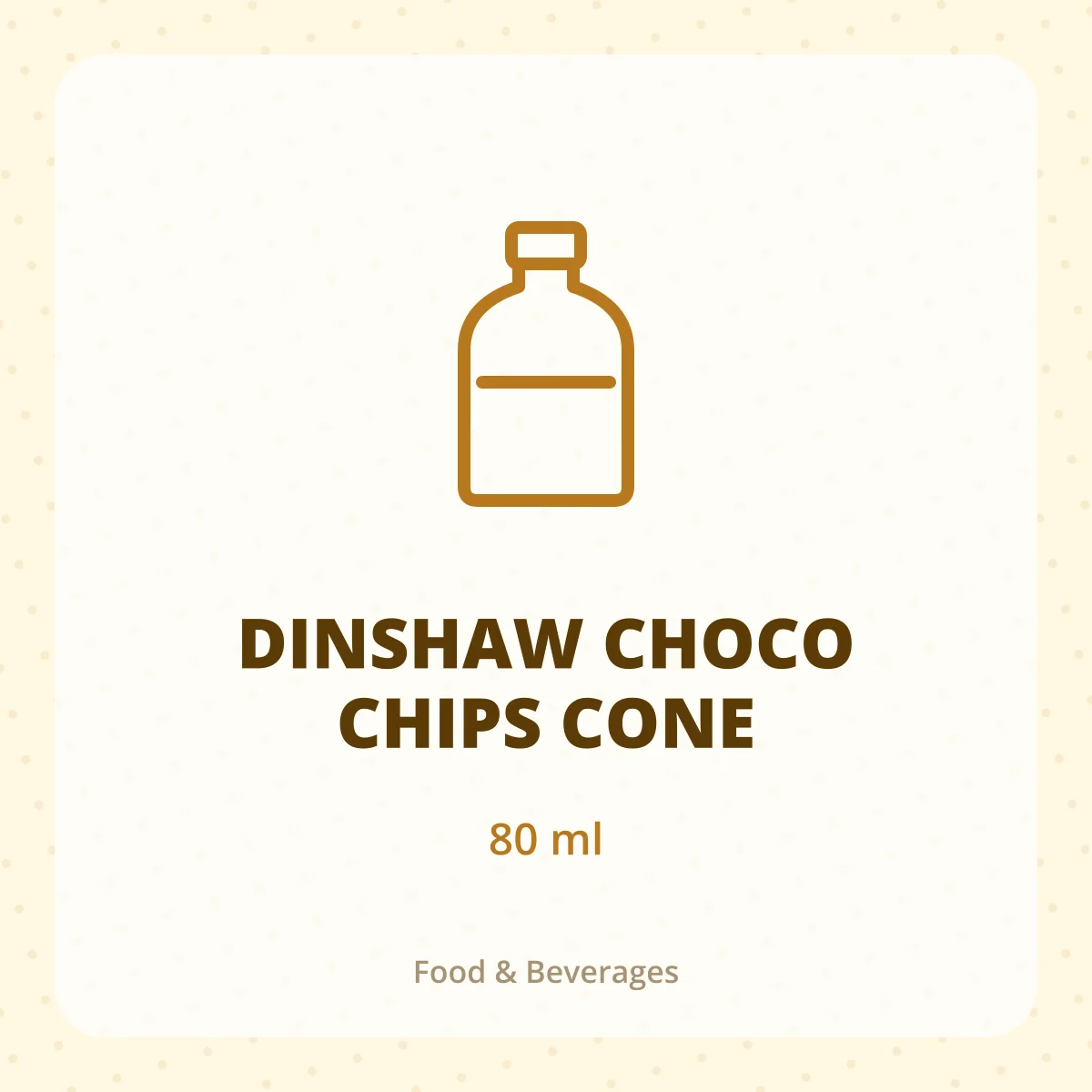 DINSHAW CHOCO CHIPS CONE 1X80ML