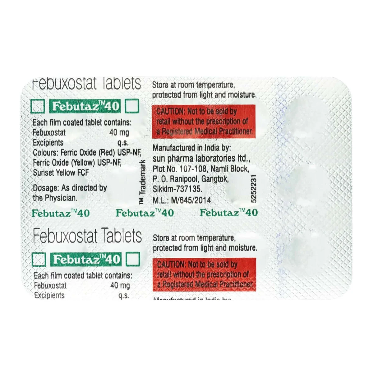 FEBUTAZ 40MG TAB 1X15