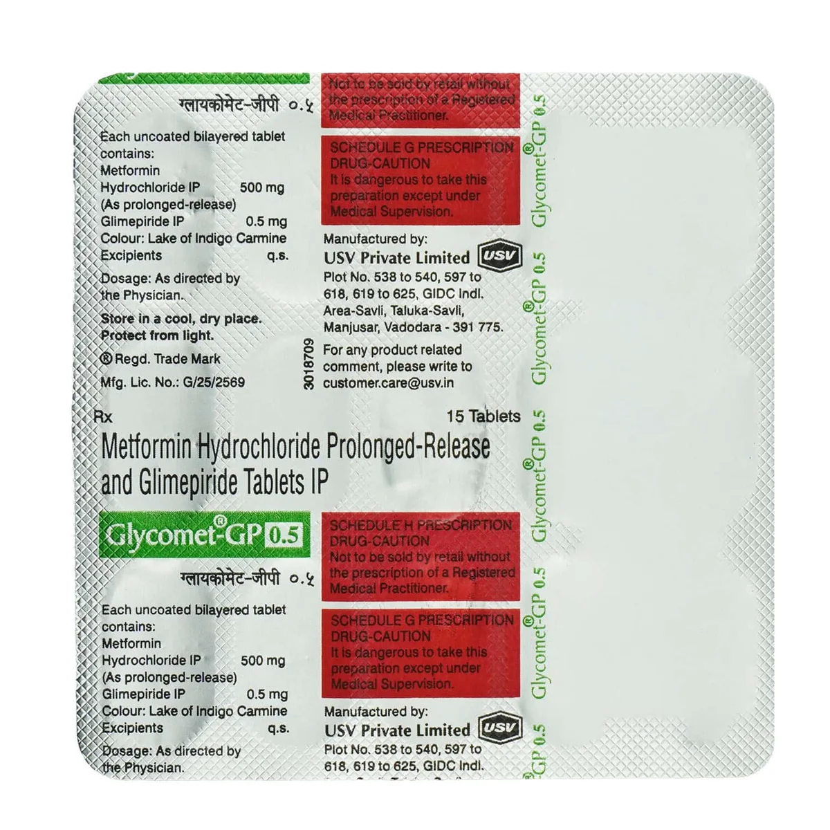 GLYCOMET-GP 0.5 TAB 1X15