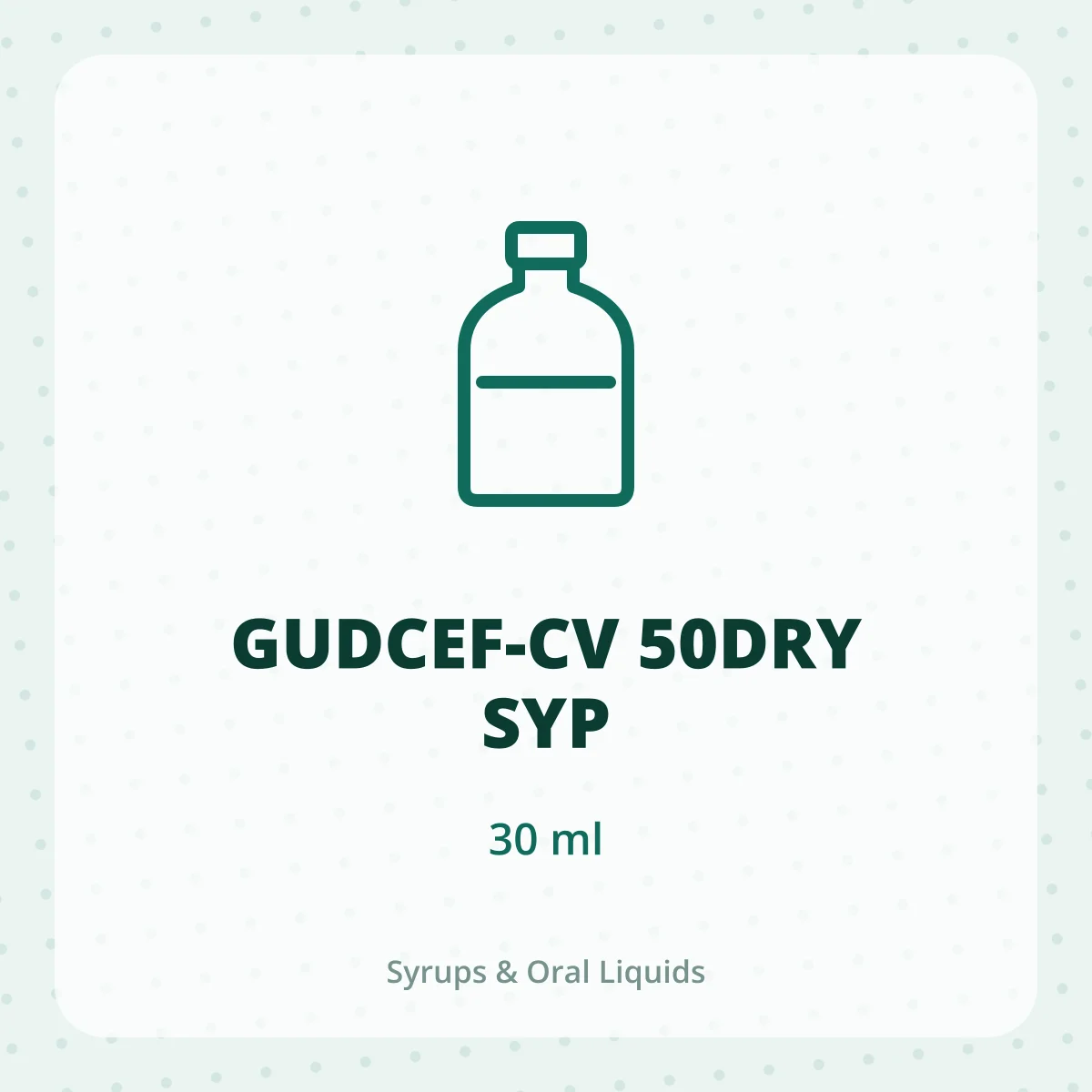 GUDCEF-CV 50DRY SYP 1X30ML