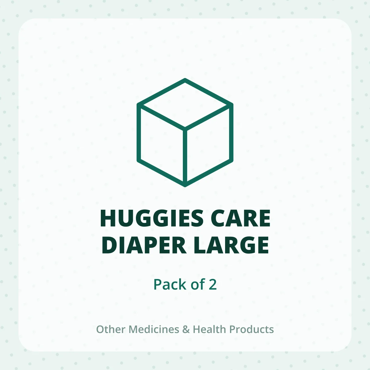 HUGGIES CARE DIAPER LARGE 1X2