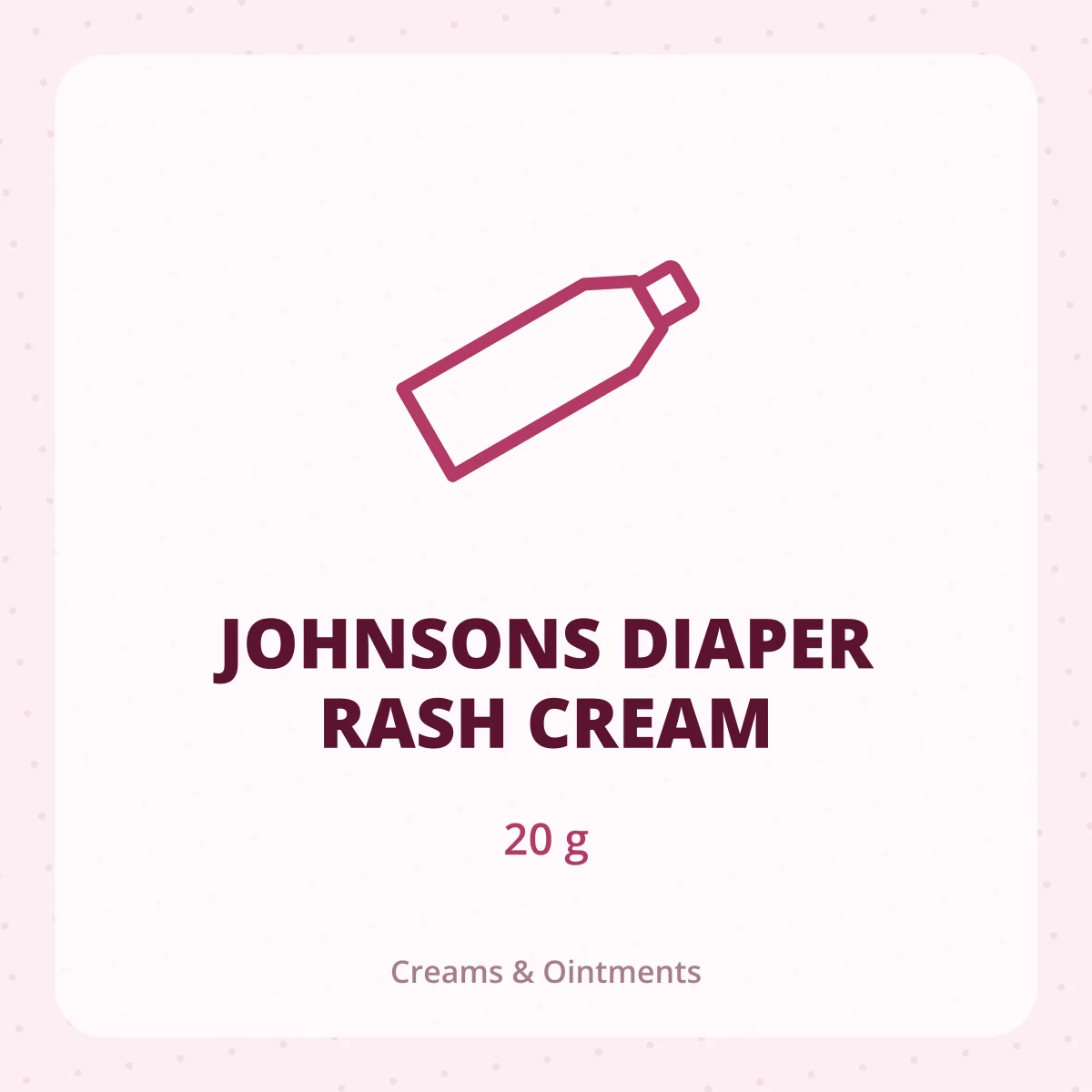 JOHNSONS DIAPER RASH CREAM 1X20GM