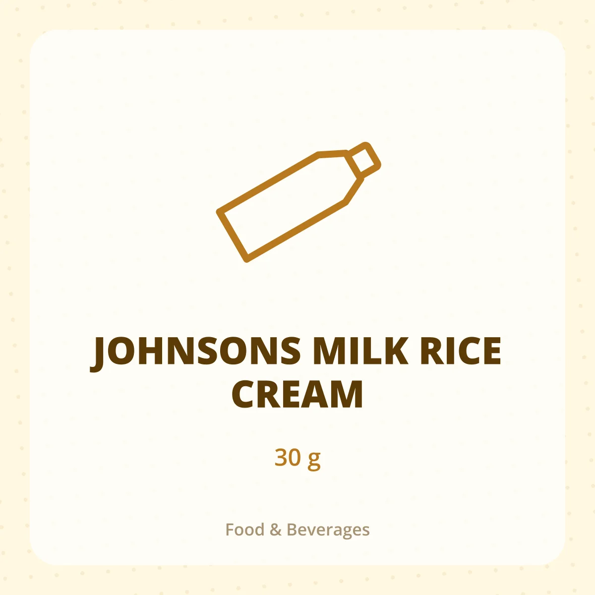 JOHNSONS MILK RICE CREAM 1X30G
