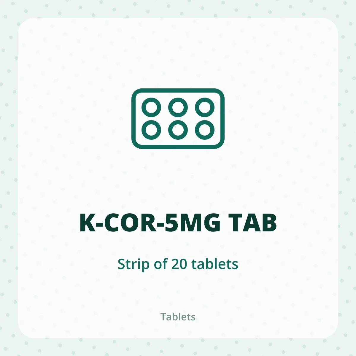 K-COR-5MG TAB 1X20
