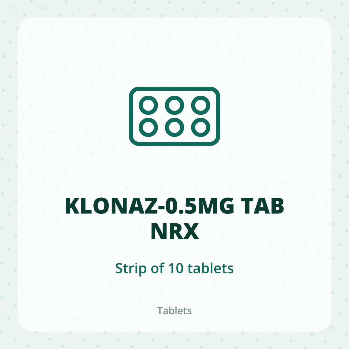 KLONAZ-0.5MG TAB NRX 1X10