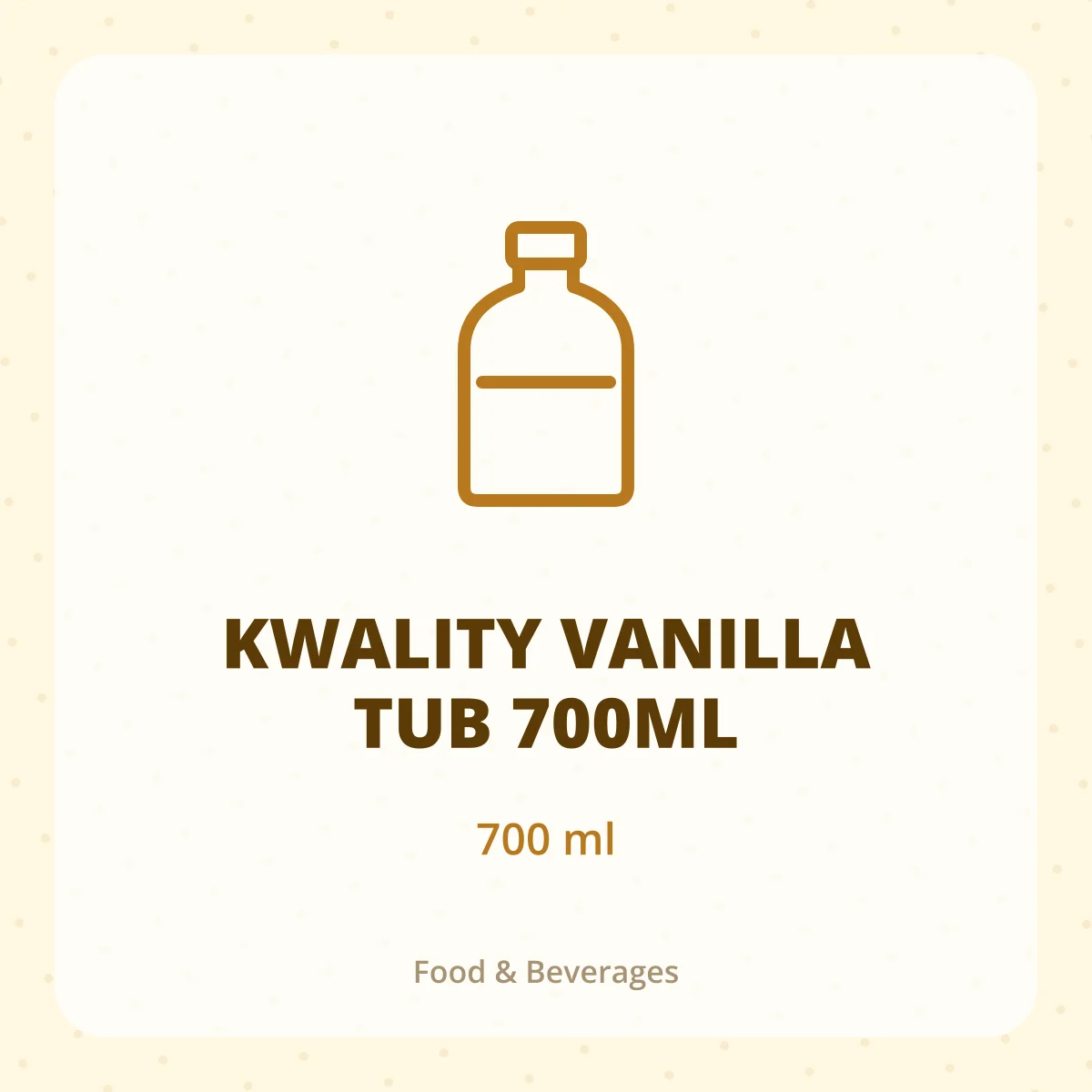 KWALITY VANILLA TUB 700ML 1*700ML