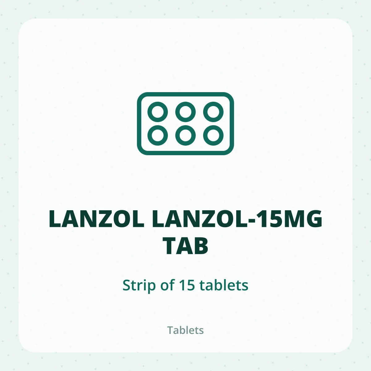 LANZOL LANZOL-15MG TAB 1X15