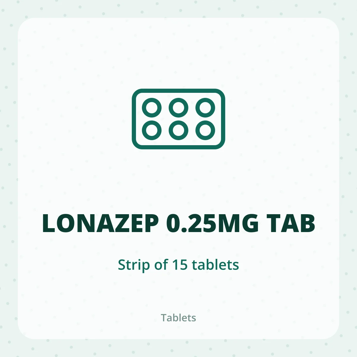 LONAZEP 0.25MG TAB 1X15