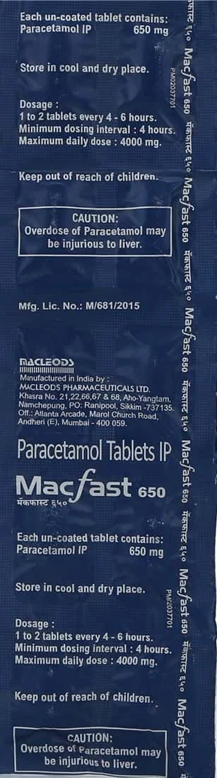 MACFAST 650MG TAB 1X10