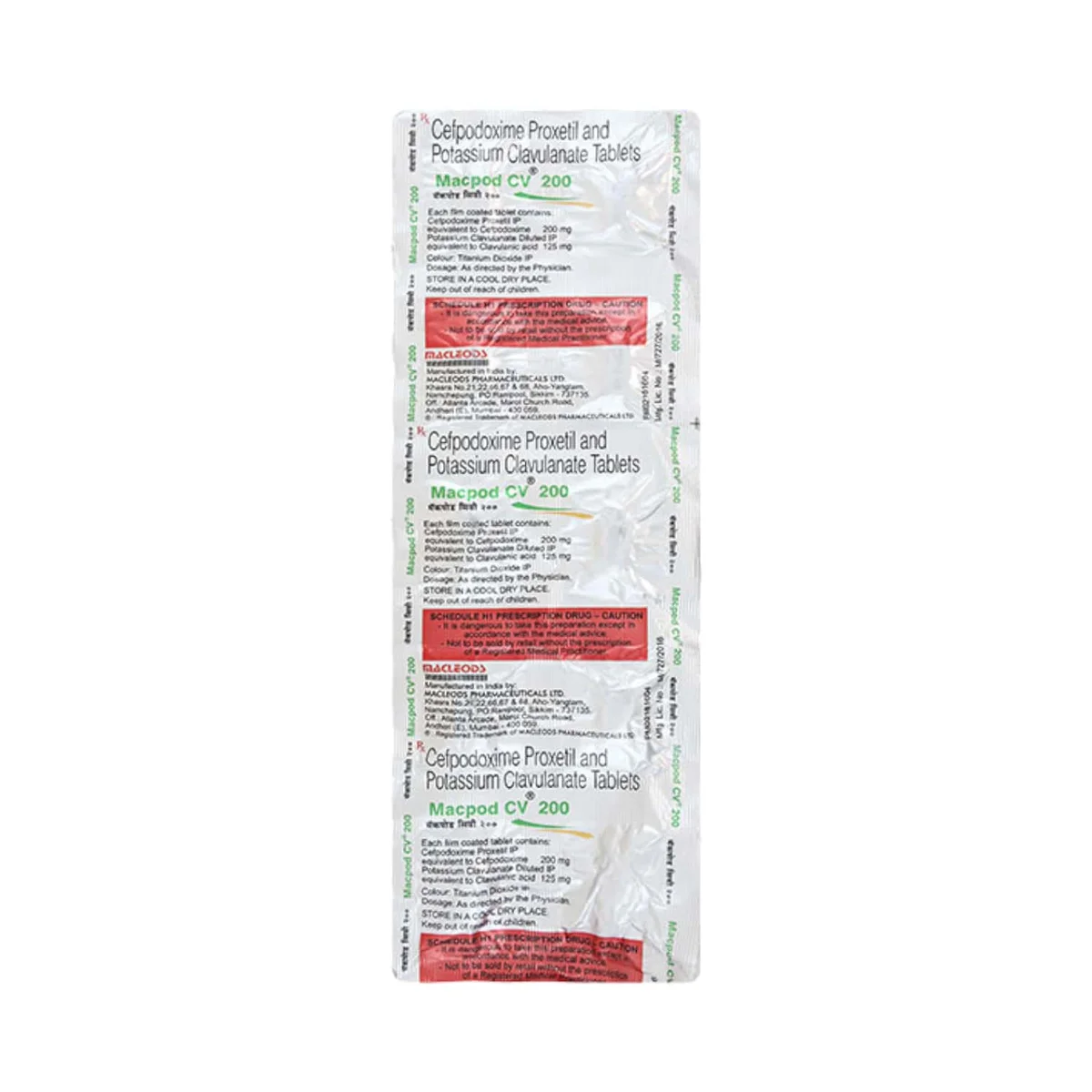MACPOD-CV-200MG TAB 1X10