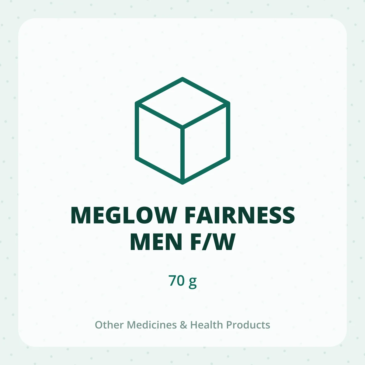 MEGLOW FAIRNESS MEN F/W 1X70GM