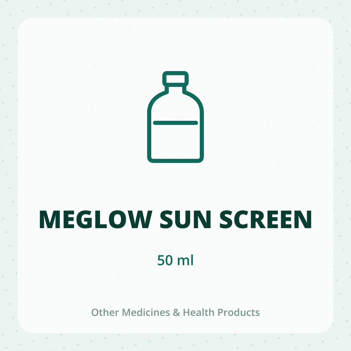 MEGLOW SUN SCREEN 1X50ML