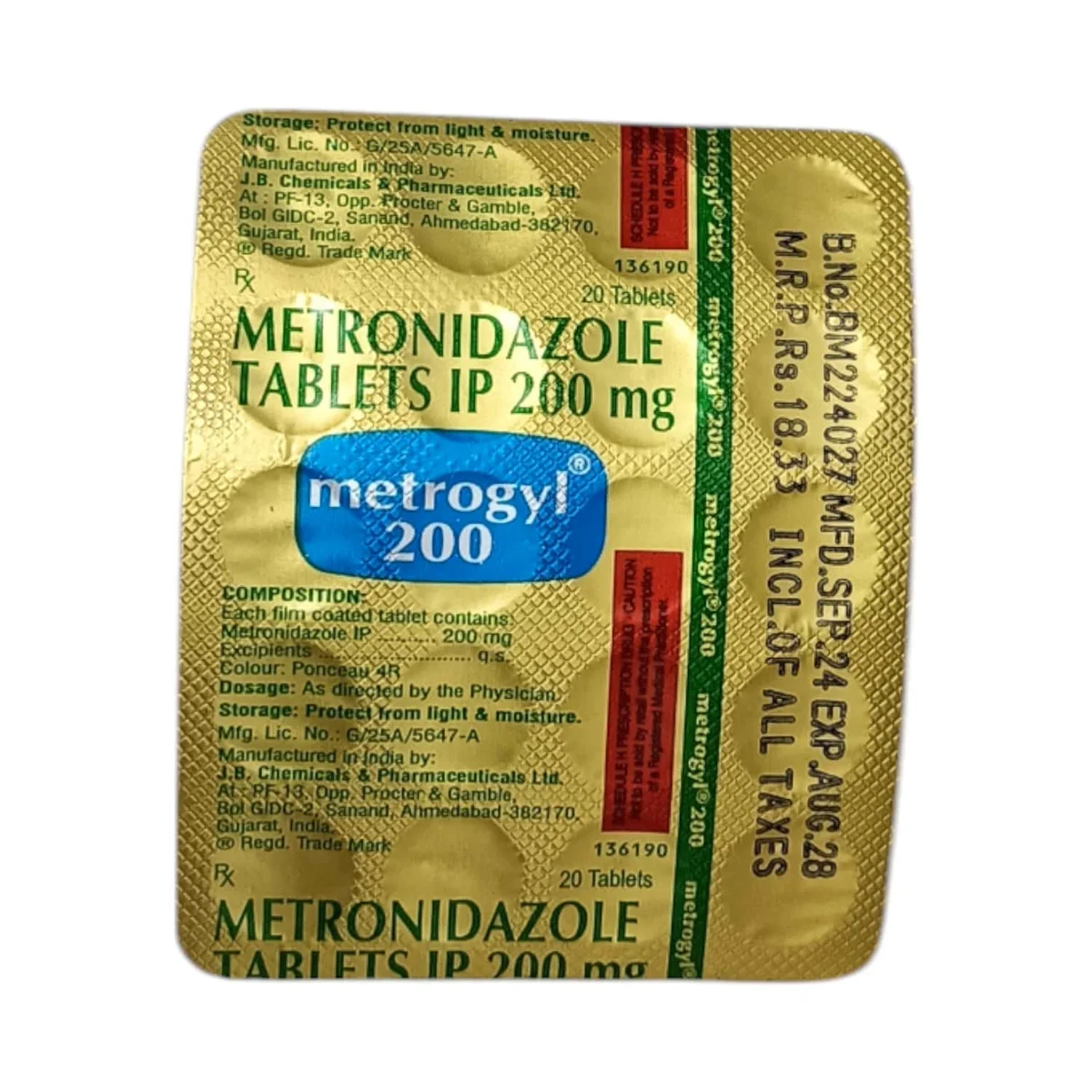 METROGYL-200MG TAB 1*20