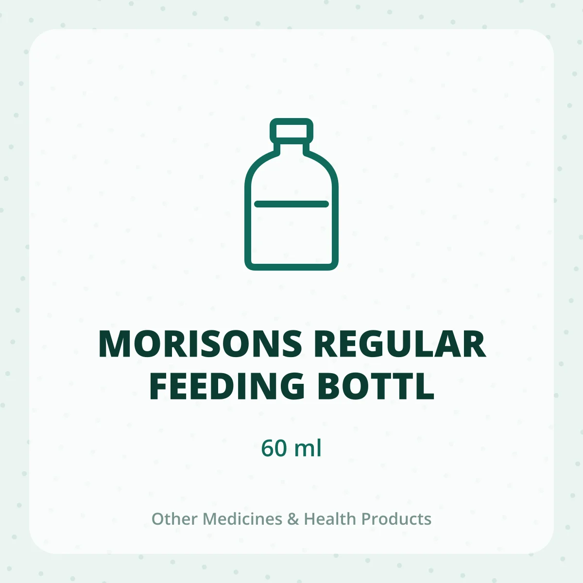 MORISONS REGULAR FEEDING BOTTL 1X60ML