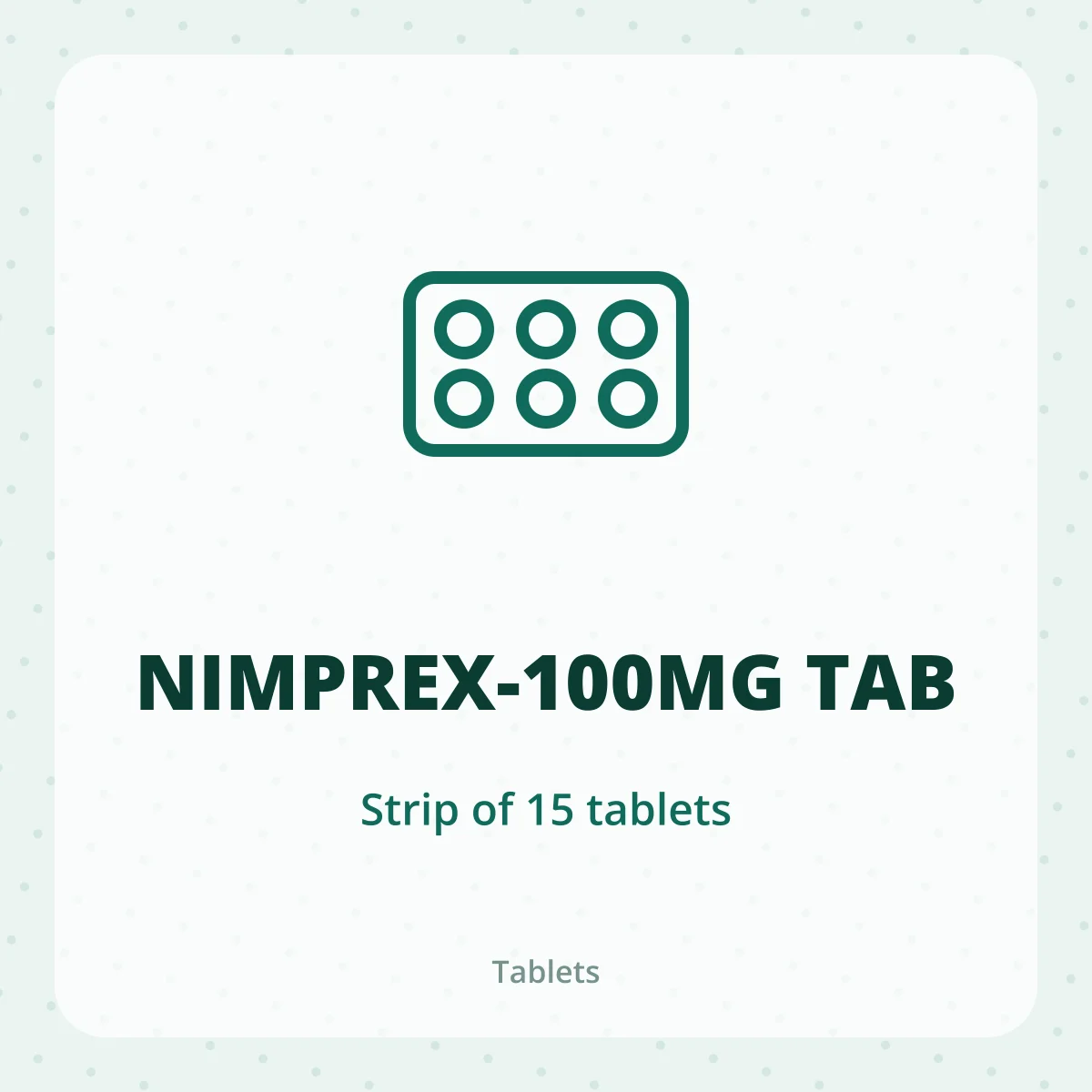 NIMPREX-100MG TAB 1X15