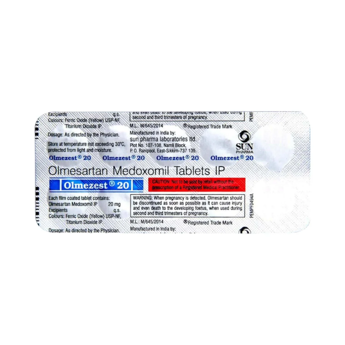 OLMEZEST-20MG TAB 1X10