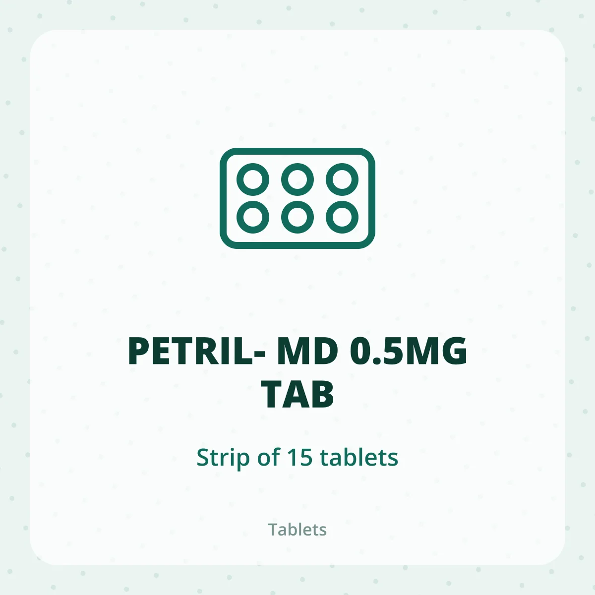 PETRIL- MD 0.5MG TAB 1X15