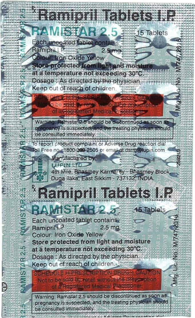 RAMISTAR-2.5 MG TAB 1X15