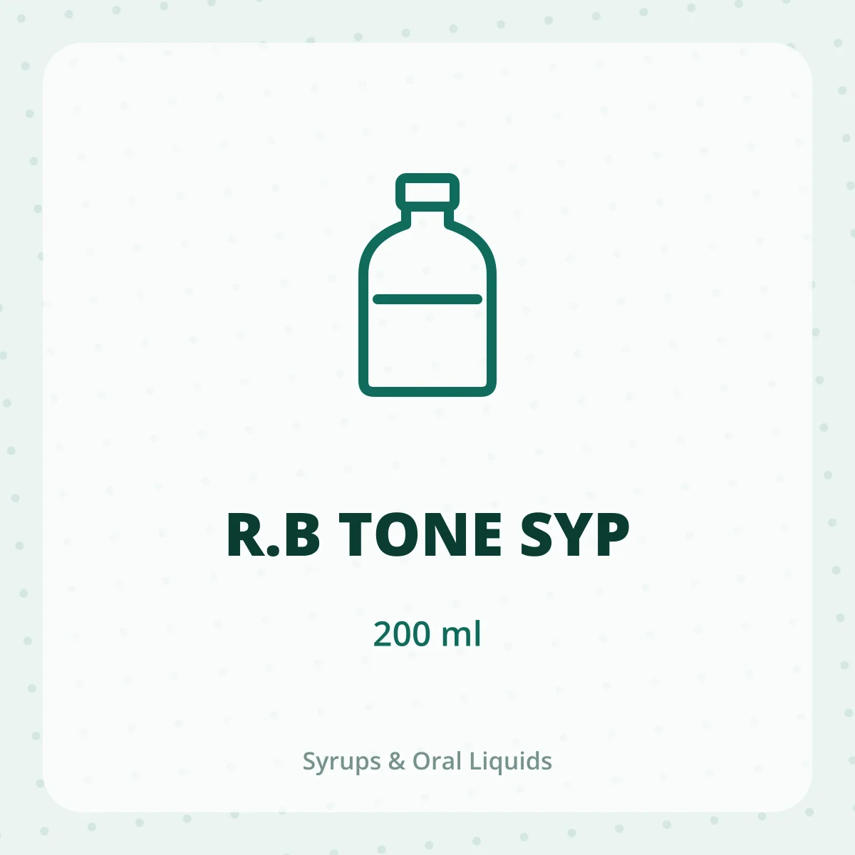 R.B TONE SYP 1X200ML