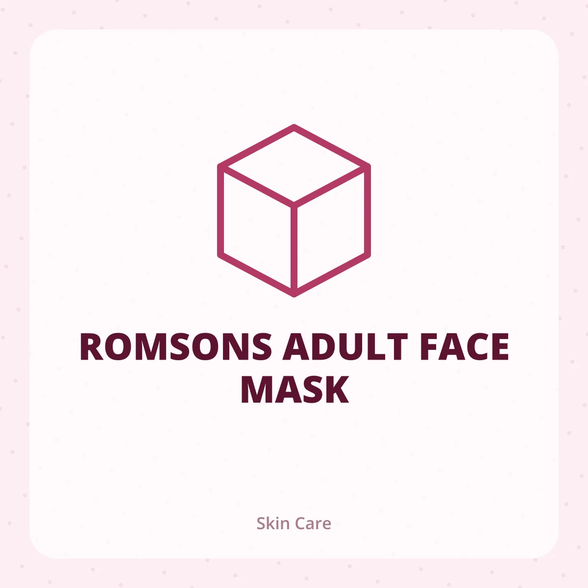 ROMSONS ADULT FACE MASK 1X1