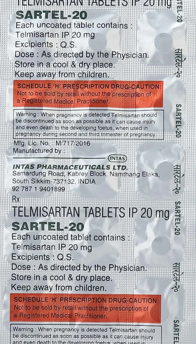 SARTEL-20MG TAB 1X15