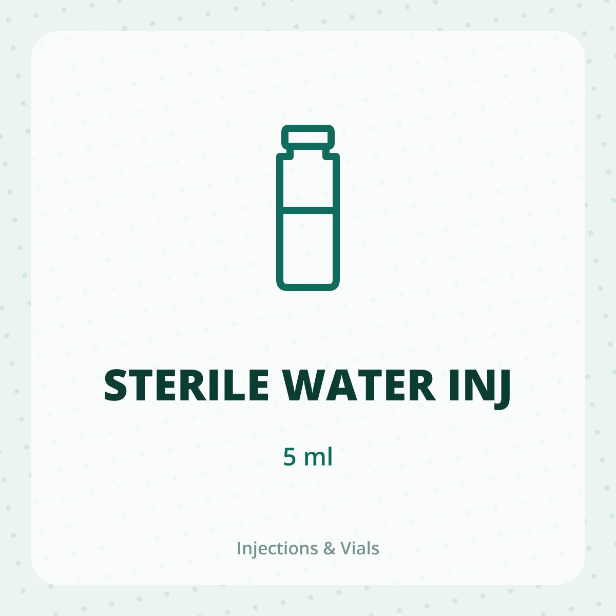 STERILE WATER INJ 1X5ML