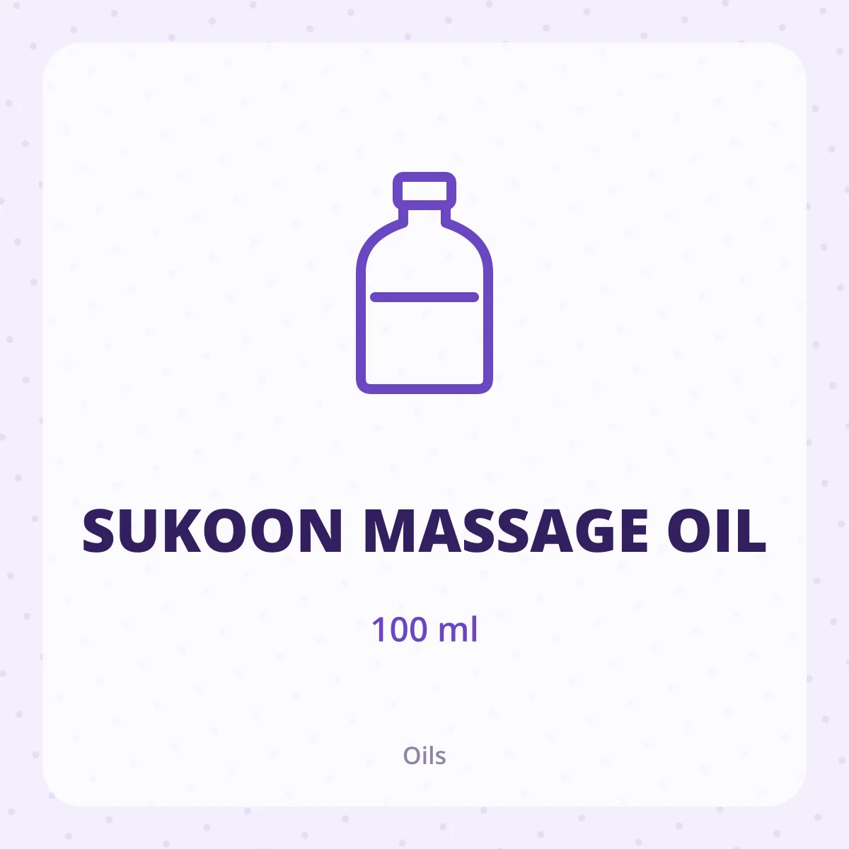 SUKOON MASSAGE OIL 1X100ML