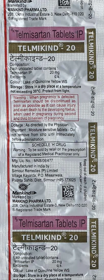 TELMIKIND 20MG TAB 1X10