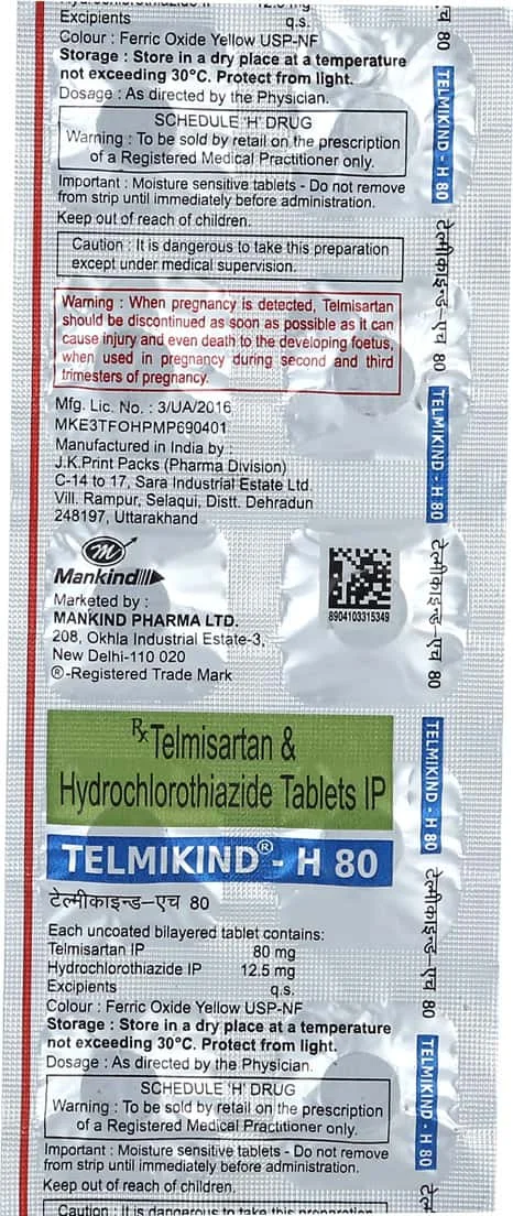 TELMIKIND-H 80MG TAB 1X10