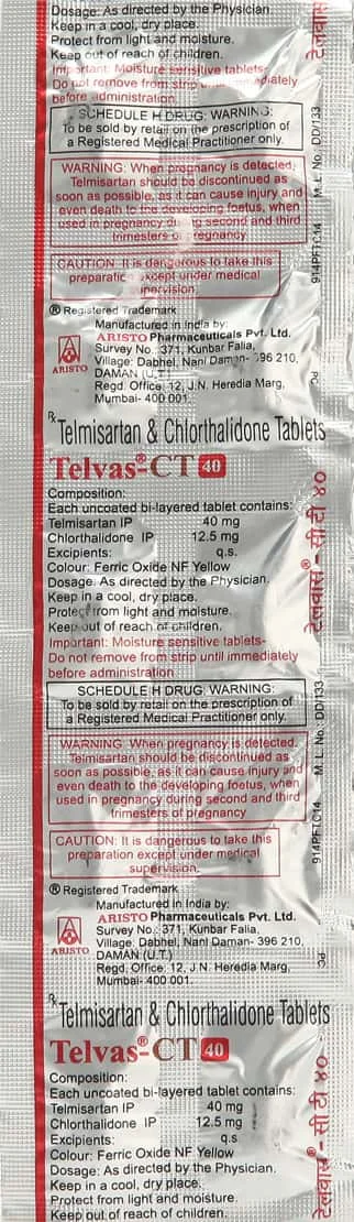 TELVAS-CT 40MG TAB 1X10